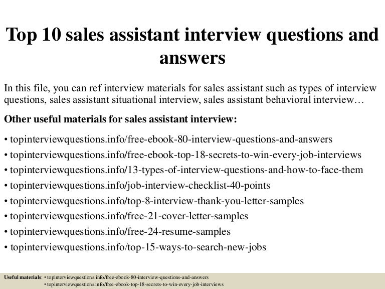 sales advisor interview questions