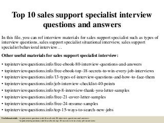 sales support specialist job description