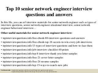 senior network engineer resumes