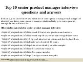 Top 10 senior product manager inter...