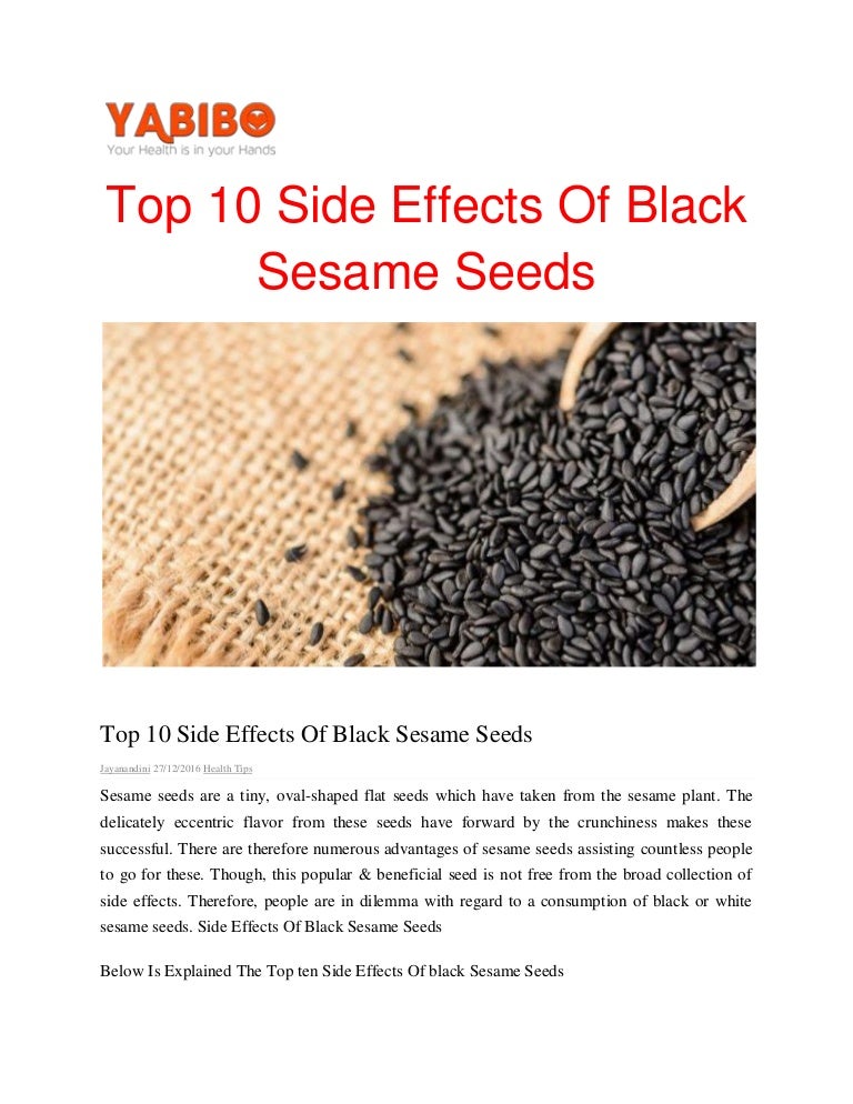 Top 10 side effects of black sesame seeds