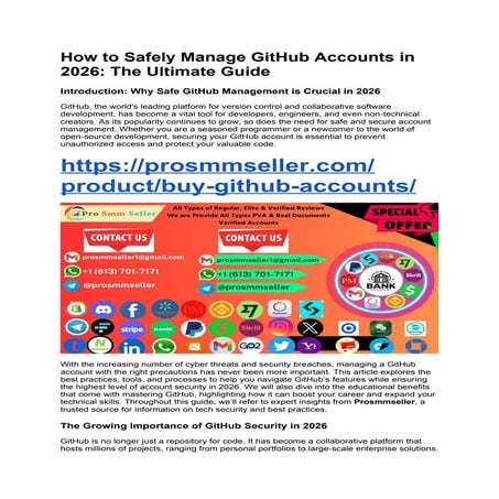 Ultimate Guide to Safely Managing GitHub Accounts in 2026 | DOCX