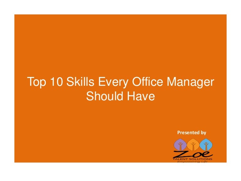 Top 10 skills for office managers