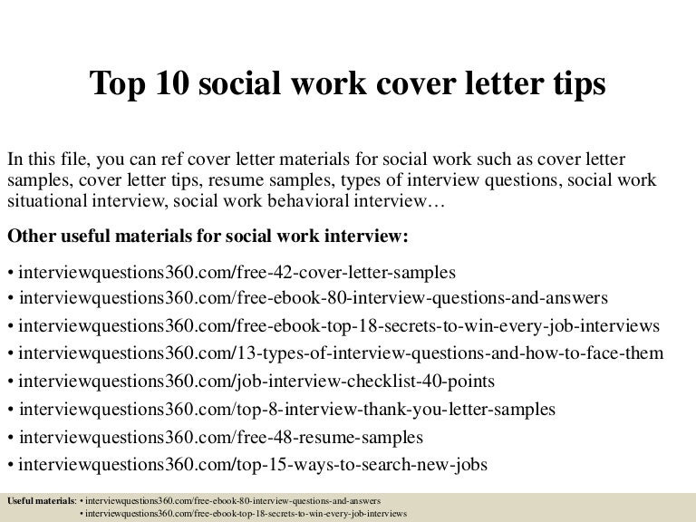 cover letter for social work