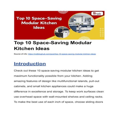 Top 10 Space-Saving Modular Kitchen Ideas | PDF