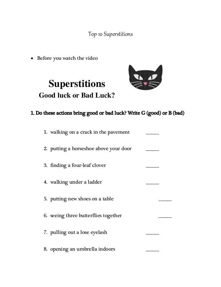 Top 10 superstitions