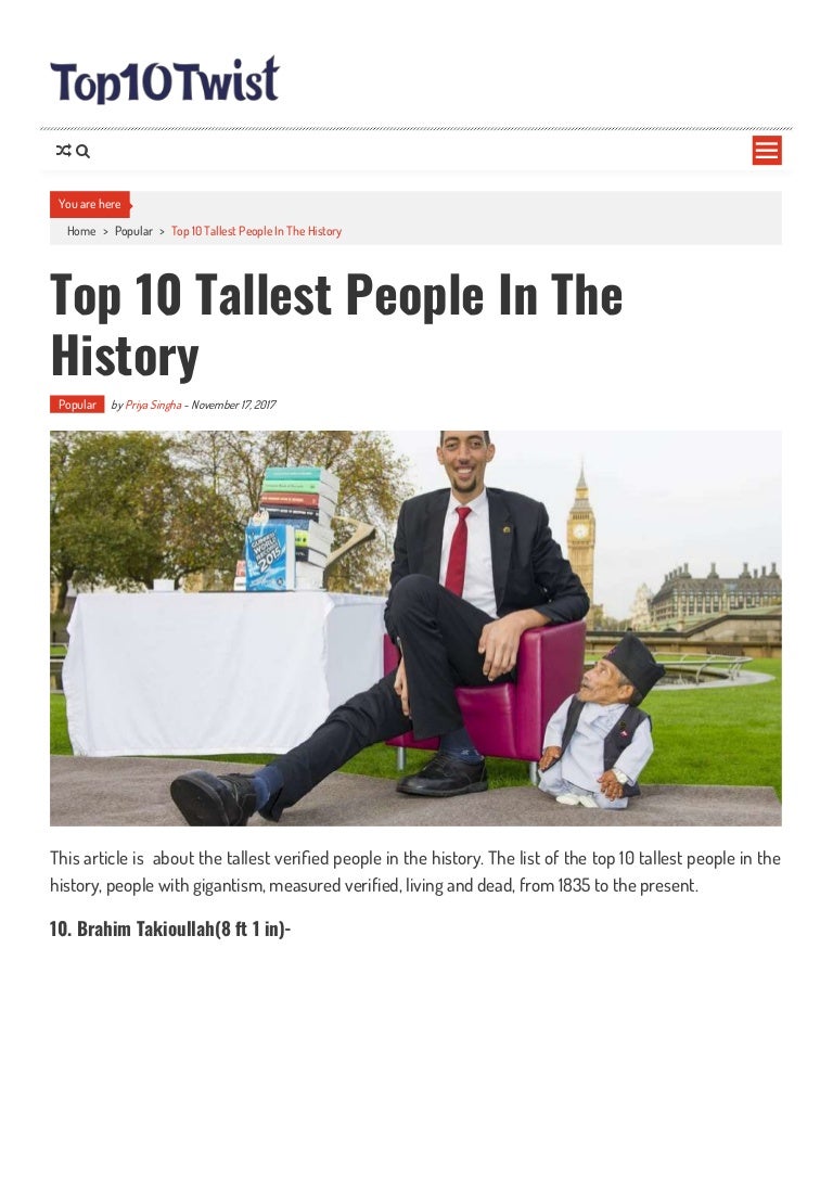 Top 10 tallest people in the history