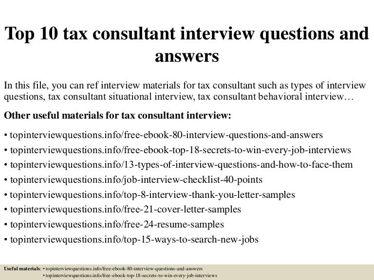 tax consultant resume