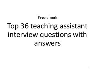teaching assistant interview questions and answers