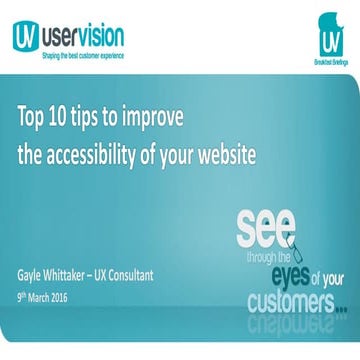 Top 10 tips for maximising accessibility - breakfast briefing March 2016