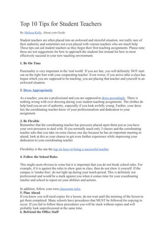 Top 10 tips for student