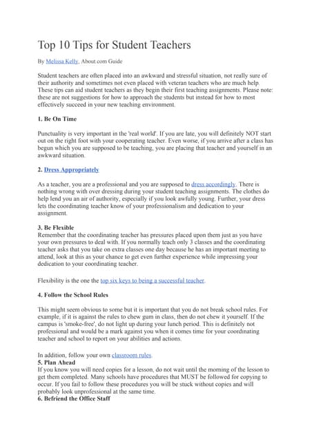 Top 10 tips for student