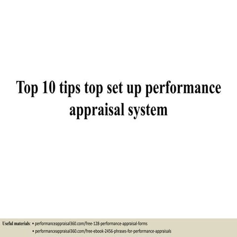 Top 10 tips to set up performance appraisal system