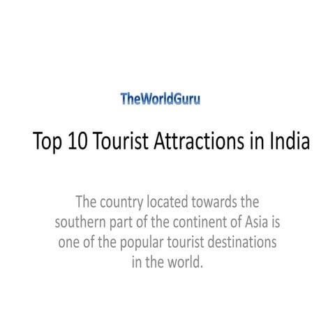 Top 10 tourist attractions in india
