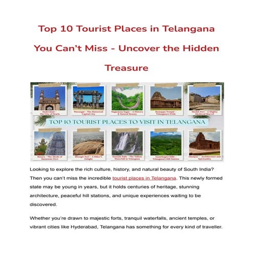 Top 10 Tourist Places in Telangana You Can’t Miss - Uncover the Hidden ...