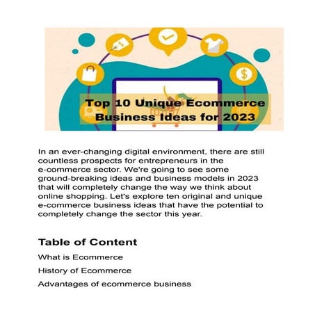 Top 10 Unique Ecommerce Business Ideas for 2023.pdf