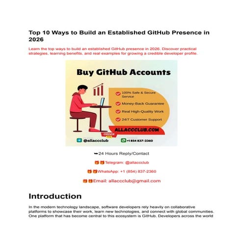 Top 10 Strategies to Build a Strong GitHub Profile in 2026 | PDF