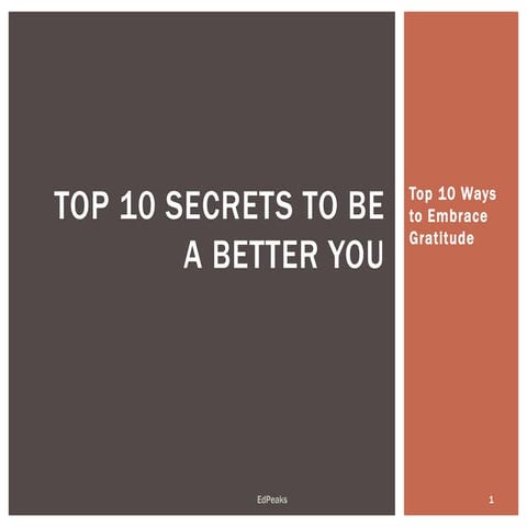 The Power of Gratitude: How Gratitude Can Change Your Life | PDF
