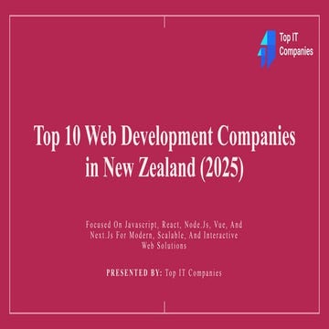 Top 10 Web Development Companies in New Zealand