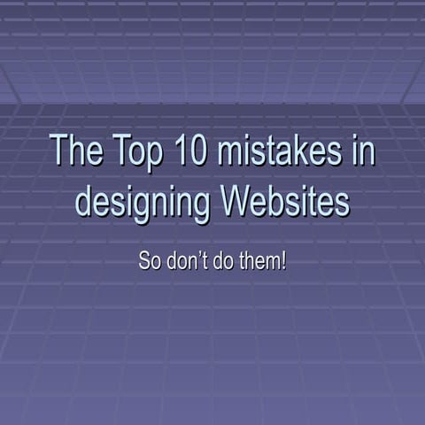 Top 10 website mistakes