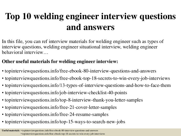 Top 10 Welding Engineer Interview Questions And Answers