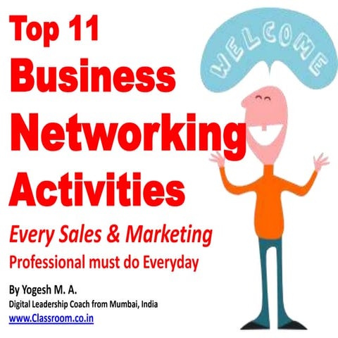 Top 11 Business Networking Activities Every Sales and Marketing Professional ...