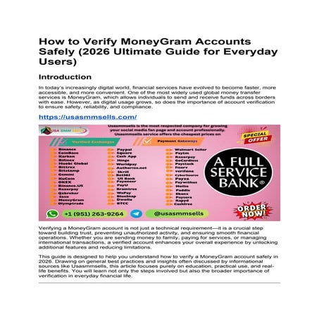 2026 Ultimate Guide to Safely Verifying MoneyGram Accounts for Everyday ...