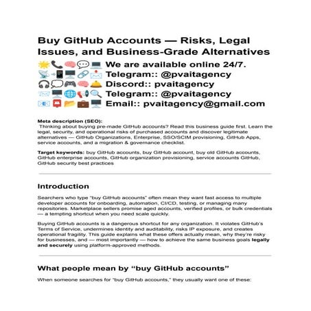 Top 11 Sites To Buy Github Accounts In This Year