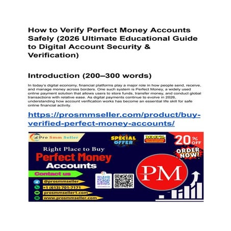 2026 Ultimate Guide to Safely Verifying Perfect Money Accounts | DOCX