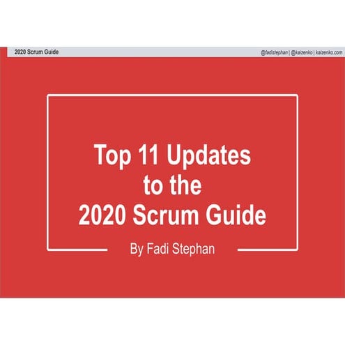Top 11 updates to the 2020 scrum guide