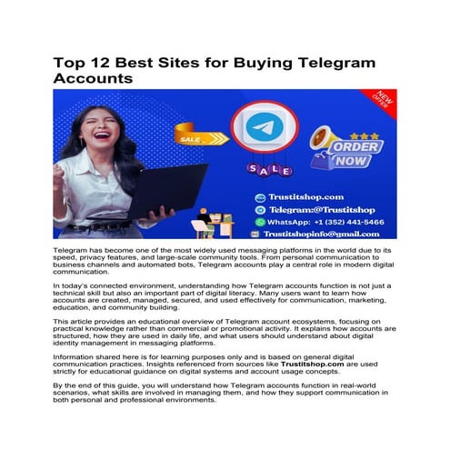 Top 12 Best Sites for Buying Telegram Accounts | DOCX