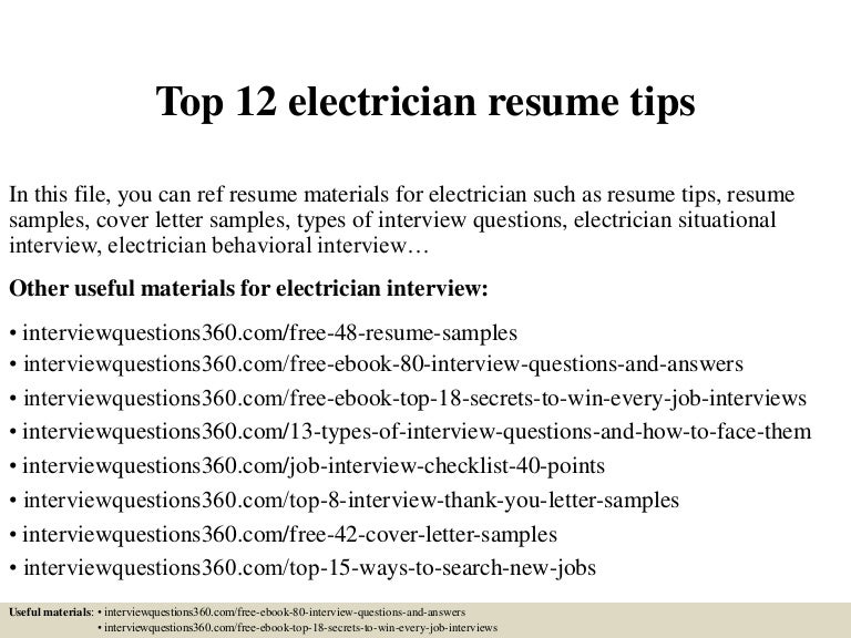 electrician interview questions