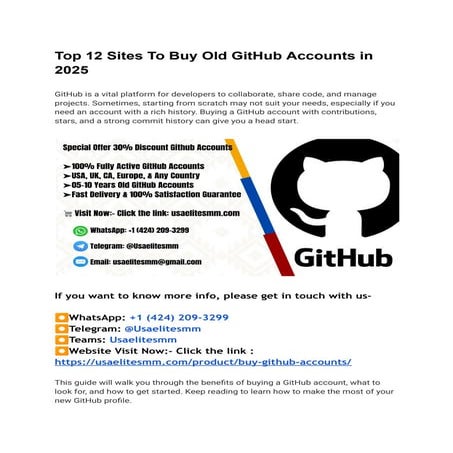 Top 12 Sites To Buy Old GitHub Accounts in 2025.pdf