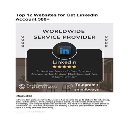 Top 12 Websites for Get LinkedIn Account 500+.docx