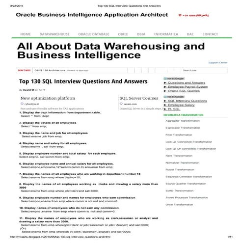 sql interview questions and answers | PDF