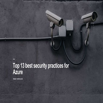 Top 13 best security practices for Azure