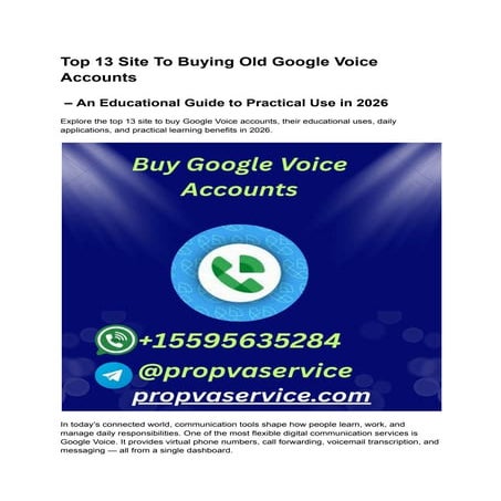 Top 13 Site To Buy Google Voice Accounts.pdf