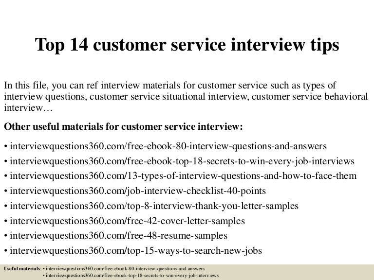 customer service interview tips