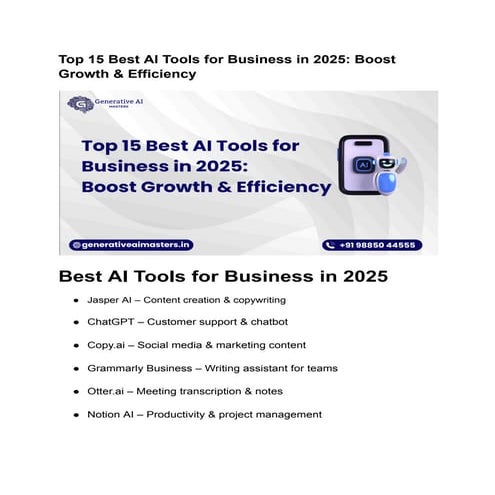Top 15 Best AI Tools for Business in 2025 Boost Growth & Efficiency.pdf
