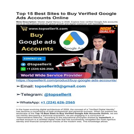 Mastering Verified Google Ads Accounts for Digital Success in 2026 | PDF