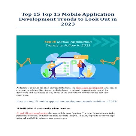 Top 15 Mobile Application Development Trends to Follow in 2023