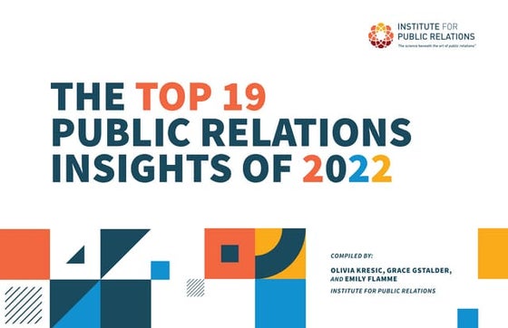 IPR Top 19 Public Relations Insights of 2022