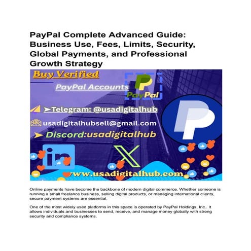 Comprehensive PayPal Guide: Business Use, Fees, Security & Growth | PDF