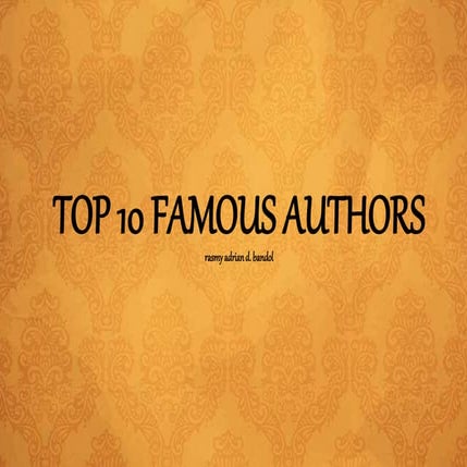 Top 10 famous authors of all time