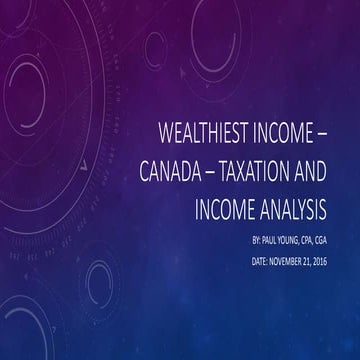 Top 1% Wealthiest Income Earners - Canada - 2013 and 2014 - Analysis and Comm...