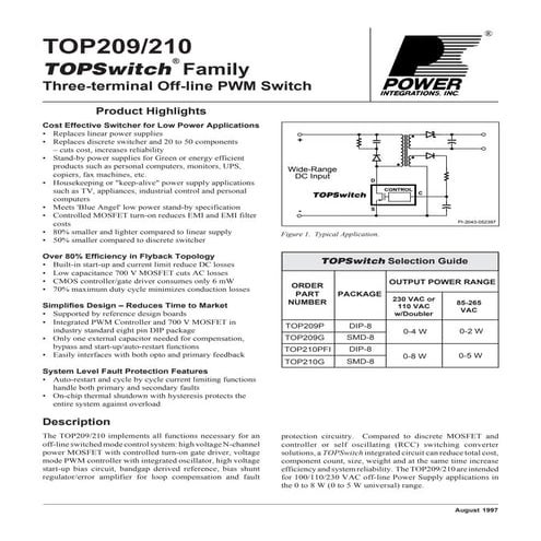 Original Power Supply IC TOP209PN TOP209P TOP209 DIP-7 New Power ...
