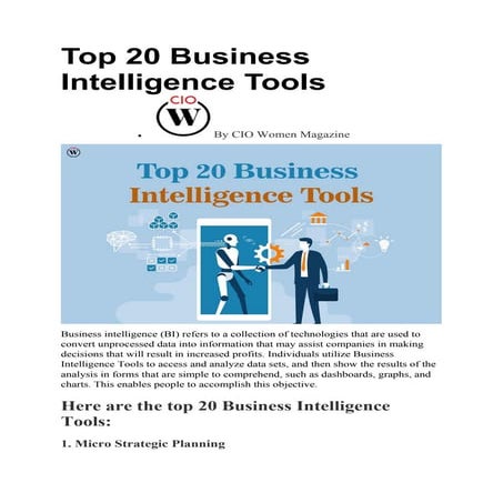 Top Business Intelligence Tools | PDF