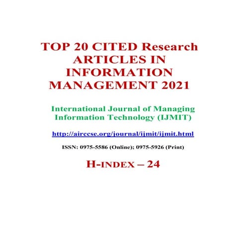 Top 20 Cited Research Articles in Information Management - 2021