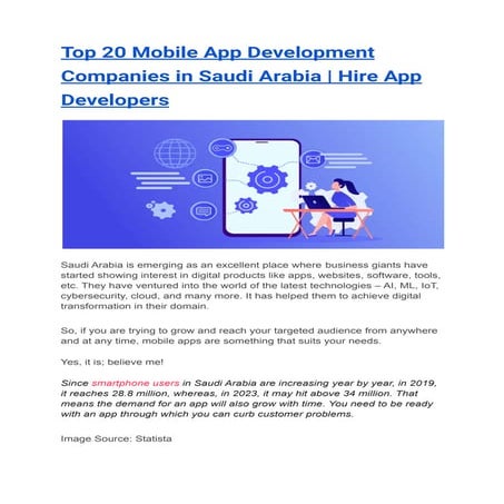 The Best 20 Mobile App Development Companies in Saudi Arabia in 2021[Review]