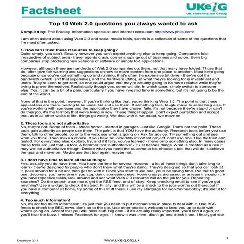 Top 20 questions about web 2.0 for everyone 